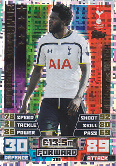 Emmanuel Adebayor Tottenham Hotspur 2014/15 Topps Match Attax Man of the Match #396